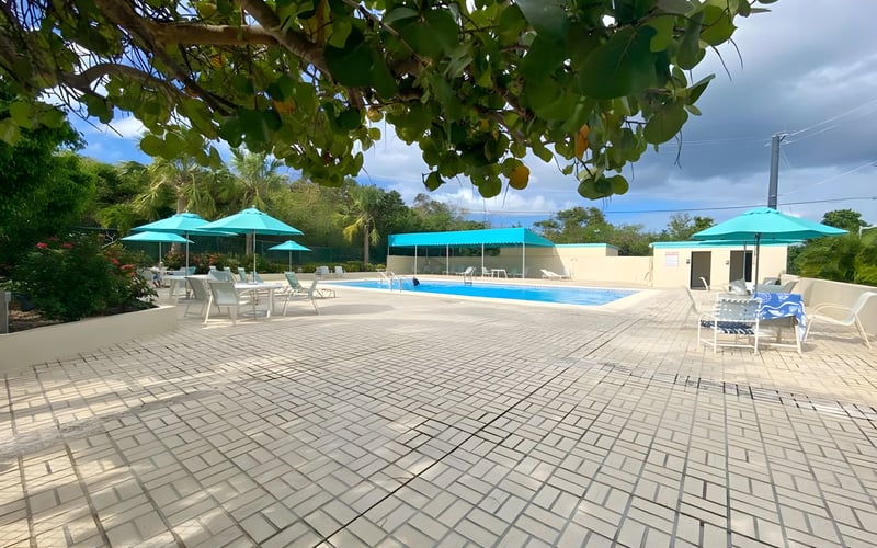 Crystal Cove B16 pool area from above